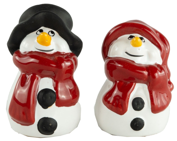 Bezaubernde Schneemänner Doris & Joris 2er Set ca. 7 cm - Weihnachtsdekoration